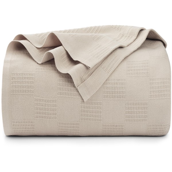 Utopia Bedding Khaki 100% Cotton Blanket [Big Size - 120x120