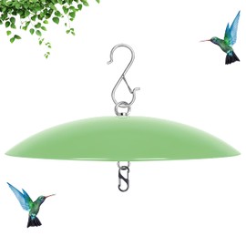 andergi 13" Bird Feeder Rain Guard, Hummingbird Feeders Shade Dome Cover, Hanging Baffle for Bird Feeder Pole,Smart Birds Feeder's Umbrella(Light Green), 1 Pack