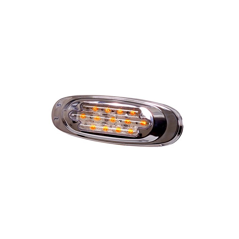 Maxxima M72270YCL Amber LED Clear Lens Oval Clearance Marker Light