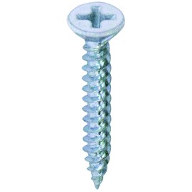 DAIDOHANT 10176785 Light Ceiling Screws, White Head, Nominal Diameter (D) 0.1 inches (3.5 mm) x Length (L) 1.0 inches (25 mm), Flexible Head, [ Iron / Unichrome Plating ], Pack of 230