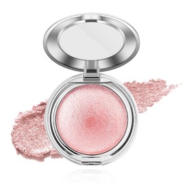 YiGuMy Highlighter Makeup Powder Palette，Glossy Face & Body，Shimmer Eye & Cheek Glow, Mini Beauty Bomb for Matte Cream & Glitter Essentials (K3 PinkSparkle)