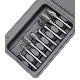 Buyohlic Set of 8 pcs Tungsten Carbide Burr Set 1/4" Shank Wood Stone Carving Cutting Engraving Grinder Kit Attachment Rotary Tool Accessories Set Harder than Diamond