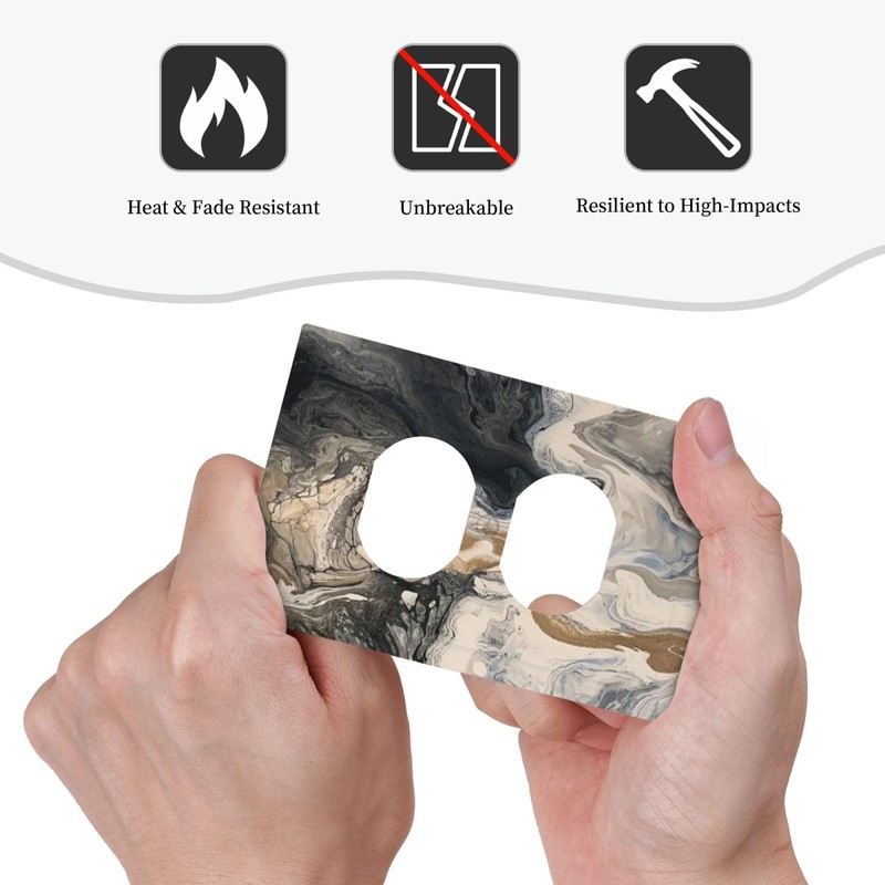 Nijuodnijir Outlet Covers Black Gold Swirl Fluid Painting Marble 1