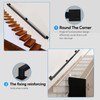RECTOO 3FT Square Stair Railing Indoor, Black Wall Mount Handrail