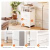 Lazzanto NightStand Bedside Charging Table Bedroom - White Night Stand