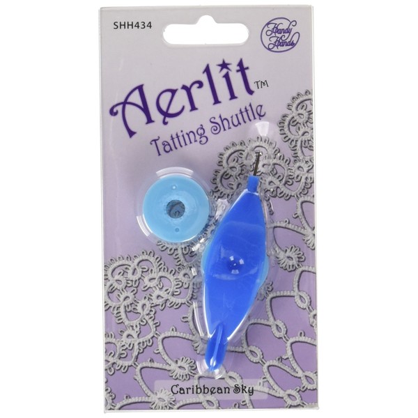 Handy Hands Aerlit Tatting Shuttle with 2 bobbins –SHH434, Caribbean