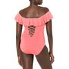 La Blanca Women's Island Goddess Off Shoulder Ruffle One Piece