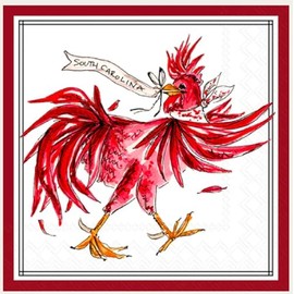 White Rooster Hometown Pride Party Napkins - 40 Count | 2 Packs of 20CT 3-Ply Cocktail Napkins by Rosanne Beck