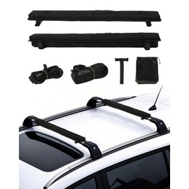 VEVOR Soft Roof Rack Pads, 30" Universal Car Roof Rack Pad for Various Crossbars, 176LBS Loading Luggage Kayak Carrier with 2 Tie Down Straps, 2 Quick Loop Straps & Storage Bag for SUP Canoe Snowboard