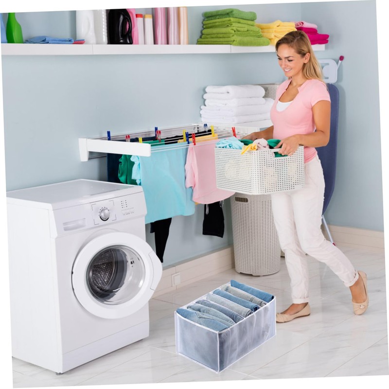 KOMBIUDA 2pcs Jeans Compartment Organizer Foldable Drawer Storage Bag Wardrobe