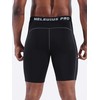 NELEUS Men's Compression Shorts 3 Pack Dry Fit Running Shorts,6081,Black/Blue/White,3XL