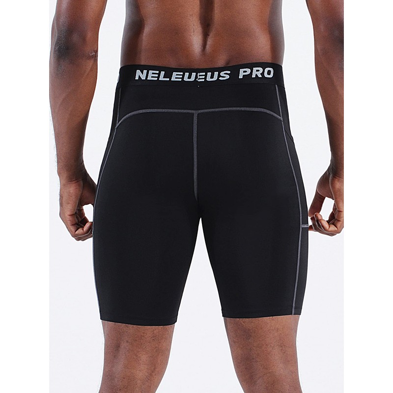 NELEUS Men's Compression Shorts 3 Pack Dry Fit Running Shorts,6081,Black/Blue/White,3XL