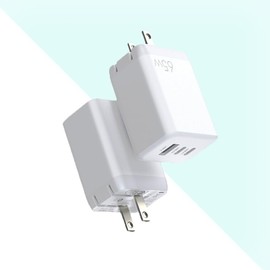 KOTUBAME 3-in-1 3-in-1 3-Port Rapid Charger, 65W, PD Ultra Rapid, Ultra Lightweight, Compact, Foldable, PSE Certified, Type-c Type-a, Supports Three Devices Simultaneously, GaN Technology, Mobile