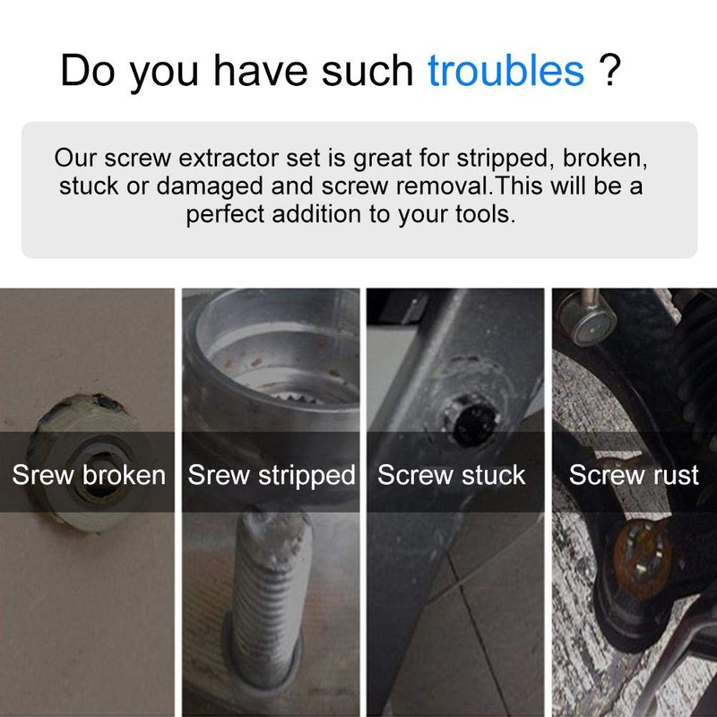 High Speed Steel Tap Extractor Set Broken Head Taps Remover