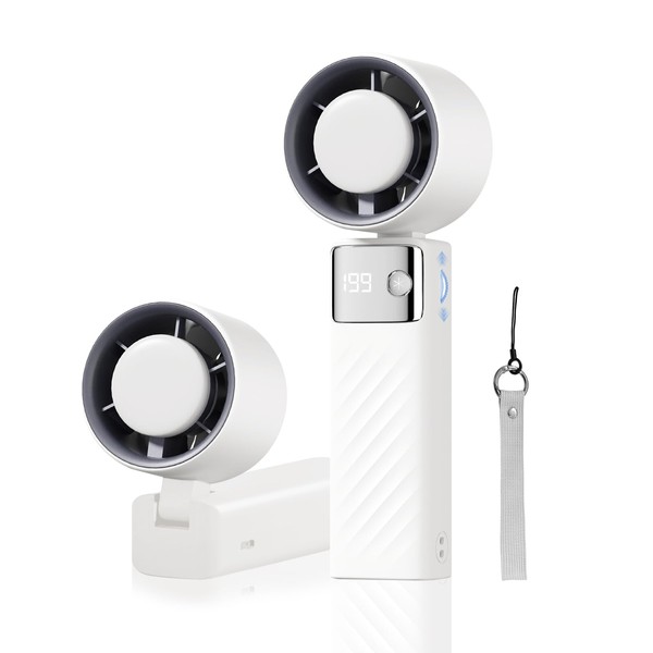 Gonggi Portable Handheld Fan, Mini Hand Held Turbo Fans, 180°