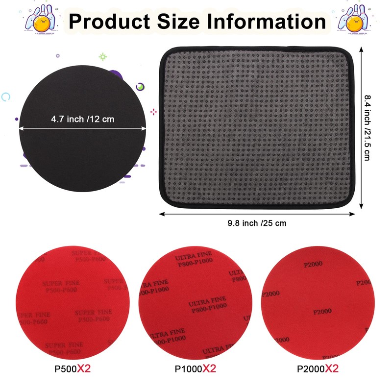 Windspeed 6+1 Pack Bowling Ball Sanding Pads with Bowling Towels,