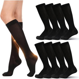 6/8 Pares Calcetines de compresión para Mujeres y Hombres,Medias de Compresión 15-25 mmHg,Calcetines Compresión para Varices,Mejora Circulación,Embarazo, Enfermeras, Deportes y Viajes