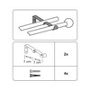Gardinia 2 x Double Curtain Pole Brackets Diameter 16mm 7/7cm