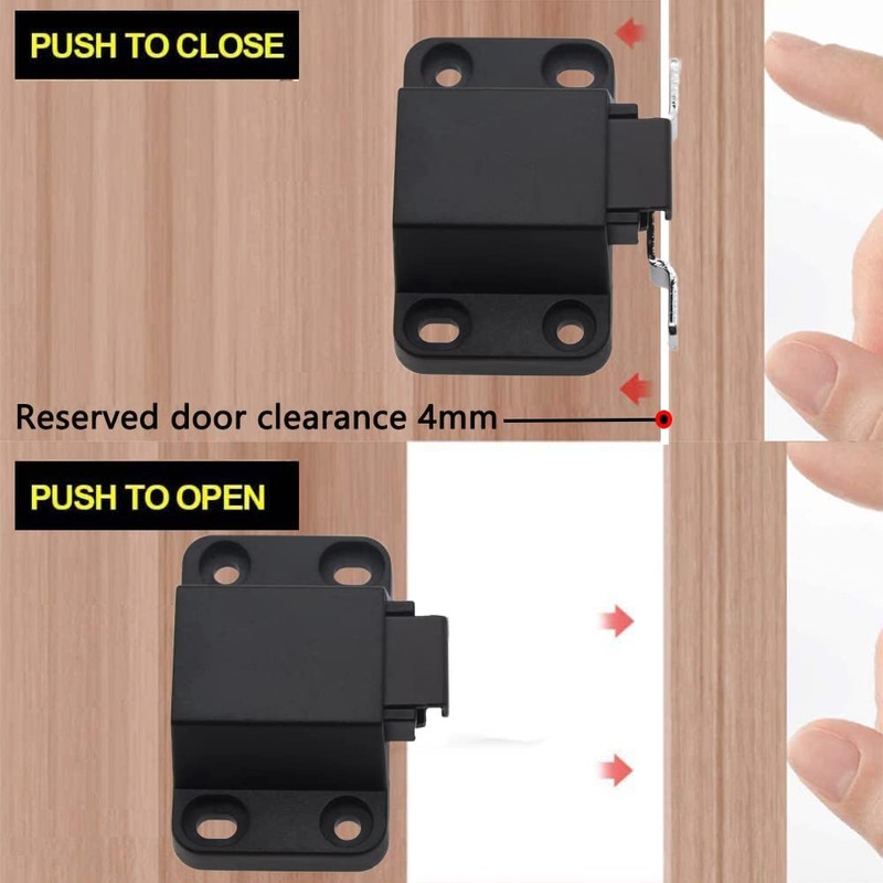 Self-Closing Push to Open Door Latches Hardware CBRIVE 4Pack Kitchen