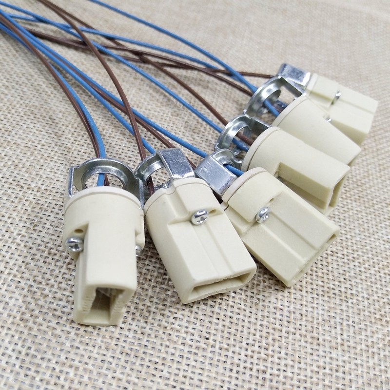 6pcs G9 Base Socket Ceramic Lamp Holder Halogen Lamp Holder