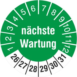 50 test badges next maintenance 18 mm test labels 2022-2027