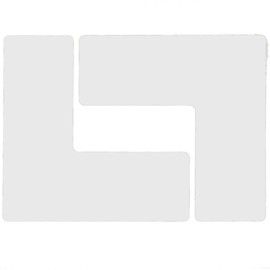 Brady 104447 ToughStripe Nonabrasive L Shape Floor Marking Tape, 8" Length, 3" Width, White (Pack of 20 per Roll)
