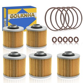 Oil Filter Kit Compatible with Yamaha Raptor 700/700R V Star 650 TT500C XT500C OEM# 4X7-13440-01-00 4X7-13440-90-00 (Pack of 5)