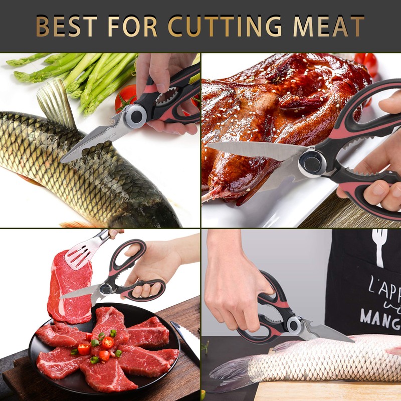 Ravian Kitchen Scissor Heavy Duty Shears with PP Cover Multifunctional