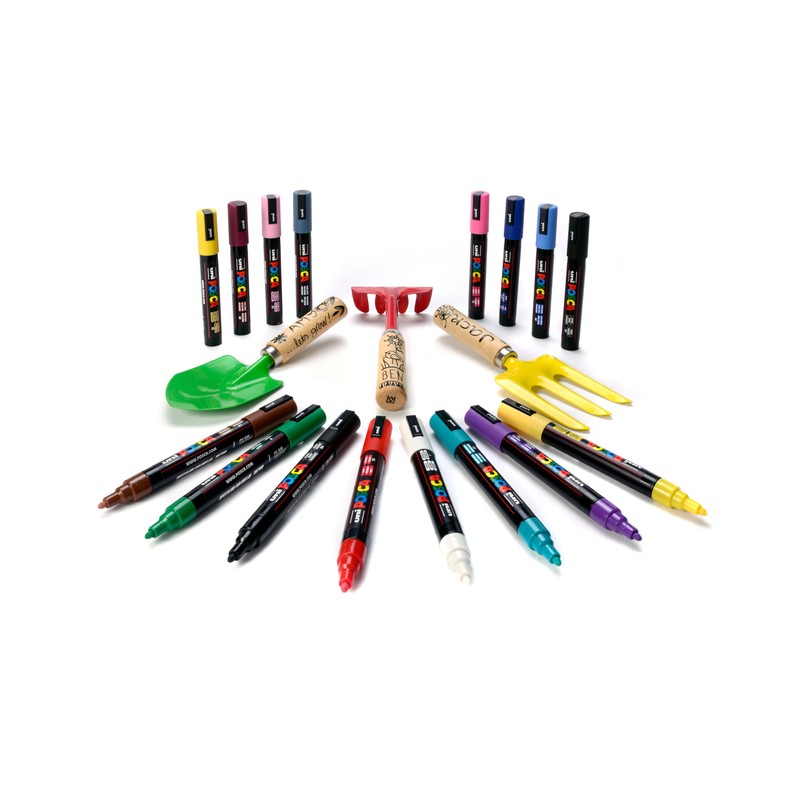 UNI Posca PC1M Extra Thin Tapered Tip Case with 4