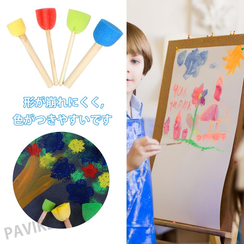 PAVIKE Sponge Brushes [Set of 8] Stencil Sponge Sponge Foam