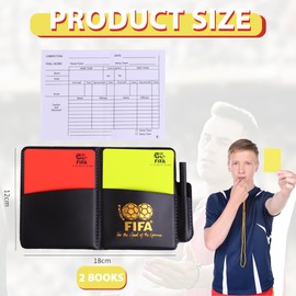 FENQURO 2 Pcs Schiedsrichter Karten Set, schiedsrichter set, Sport Fußball Schiedsrichter rote und gelbe Karten, Brieftaschen Ergebnisbögen, Bleistift für Sport Fußball Basketball Fußballspiel