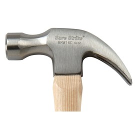 Estwing Sure Strike Hammer - 20 oz Curved Claw with Smooth Face & Hickory Wood Handle - MRW20C