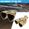 X AUTOHAUX Car Dual Exhaust Tip Heart Shaped Tail Pipe
