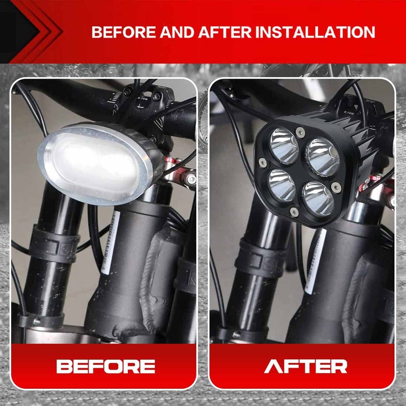 BILLFARO Upgraded Motorcycle Headlight Front Headlamp Bright Lamp,Plug N Play