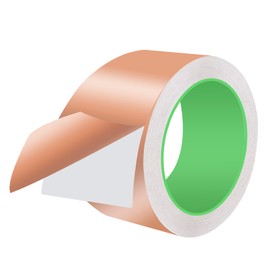 Supaway 1 Rollen Kupferband Selbstklebend 75mm x 20m Copper Tape Doppelseitig Leitfähig Kupferfolienband, Kupferband Gegen Schnecken, Abschirmband Kupferfolie für Erdung, Löten und Schneckenabwehr