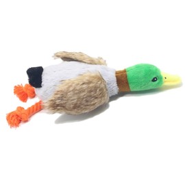 OUANGANC Plush Mallard Duck Dog Toy, Squeaky Mallard Stuffed Pet Toy, Dog Toys to Keep Them Busy for Puppy Teething Chewing， Green and Gray