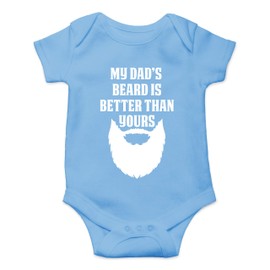 Body de una Pieza para bebé con Texto en inglés"My Dad'S Beard is Better Then Yours", Azul Claro, 6 Meses