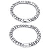 2 PCS Cuban Link Bracelet for Men Women, 10mm Chain