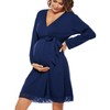 SWOMOG Women's Maternity Nursing Robe Pregnancy Hospital Breastfeeding Bathrobes 3