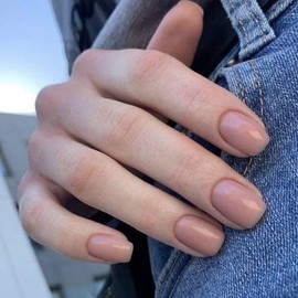 modelones 32Pcs Rosa Melocotón Presione En Las Uñas, Actualización de Uñas Postizas Cuadradas Cortas, Kit de Uñas Reutilizables Con Pegamento de Uñas 