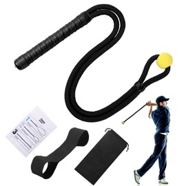HOMIEE Golf Rope Swing Trainer Set, Golf Swing Training Aid & Swing Correcting Arm Band, Improve Speed, Tempo, Rhythm, Flexibility and Strength, Golf Gifts for Golfers of All Levels