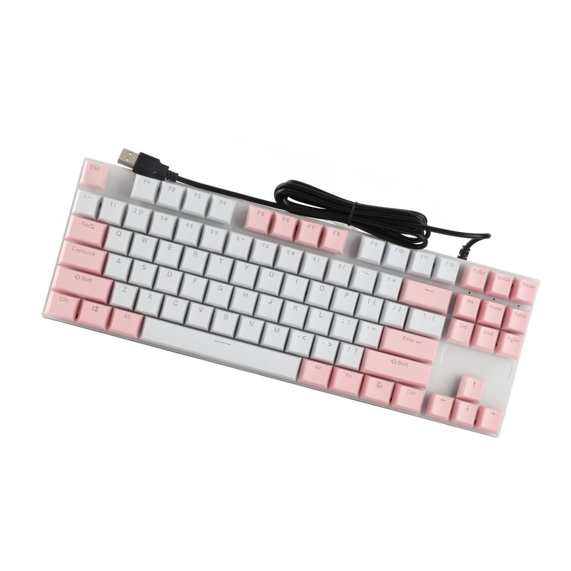 Mechanical Keyboard 87 Keys Blue Switch Ergonomic Multicolor Backlight Design