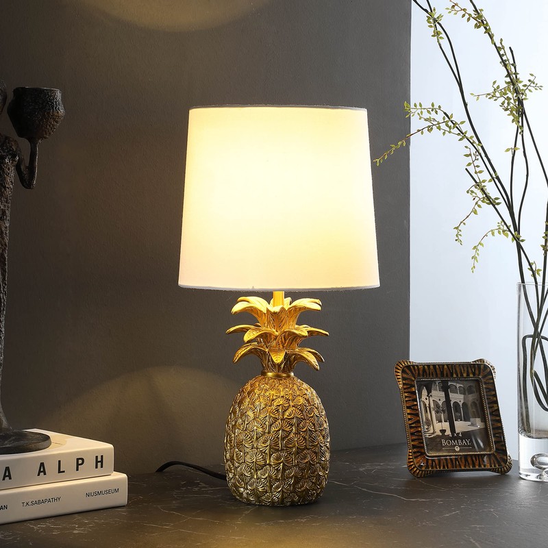 ORE HBL2571 Tropical Heahea Pineapple Table Lamp, Golden Brass, 17"