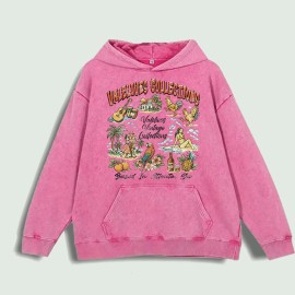 Valelives Collections Tropical Graphic Hoodie 100% Cotton US Warehouse 6 ColorsColor: Red, Size: L