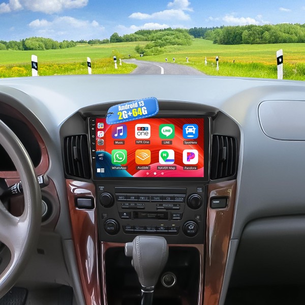 CAMECHO 2G+64G Android 13 Car Stereo for Lexus RX300 /