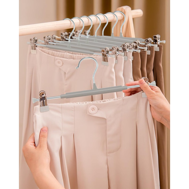 Pack of 10 Clothes Hangers, 30 cm Metal Trouser Hangers,