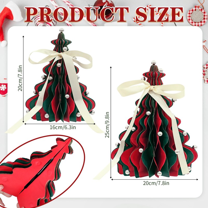 Fenyluxe 2 Pcs Paper Christmas Trees, Includes Two Pcs Creamy