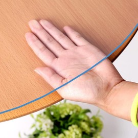 WingCanto 1.5mm Thick 24 Inch Round Clear PVC Table Runner Cover Protector Plastic Circle Table Pad Mat for Dining Room Table Coffee Table Bistro Bar Kitchen Coutertop Waterproof No Plastic Smell