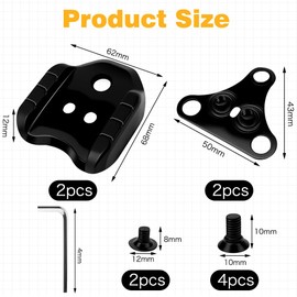 Editbar Pack of 2 Bicycle Cleats Adapter Compatible with Shimano SPD Plate Adapter SM-SH41 - Bicycle Pedal Adapter Cleats Converter, Bicycle Shoe Plate Set, Pedal Plates Converter for Road Bike & Touring Bike
