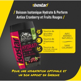 Isostar Hydrate & Perform: 400g Isotonic Electrolyte Drink - Electrolyte Solution to Support Sports Performance - Red Fruits